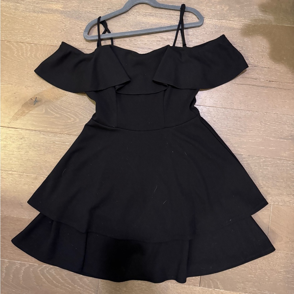 B Darlin Ruffled Off Shoulder Dress